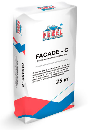 0650 Facade-c Серая Шпаклевка цементная PEREL, 25 кг в Наро-Фоминске по низкой цене