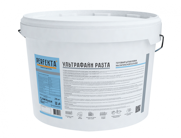 Шпаклевка готовая на латексной основе финишная Perfekta УЛЬТРАФАЙН PASTA белый 28 кг в Наро-Фоминске по низкой цене