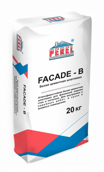 0652 Facade-b Белая Шпаклевка цементная PEREL, 20 кг в Наро-Фоминске по низкой цене